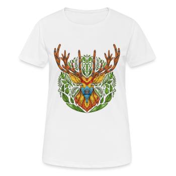 Tête de cerf de cerf - T-shirt respirant Femme - blanc - Devant - AI Model Female 172 dark (172cm)