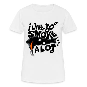 I like to smoke a lot - Women's Breathable T-Shirt - white - Front - AI Model Female 172 dark (172cm)