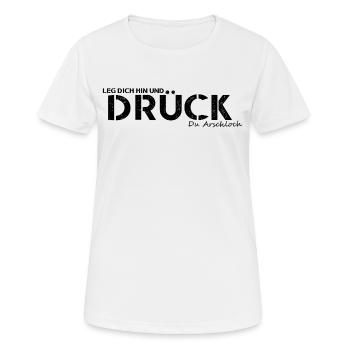 Lie down and push your asshole (black) - Women's Breathable T-Shirt - white - Front - AI Model Female 172 dark (172cm)