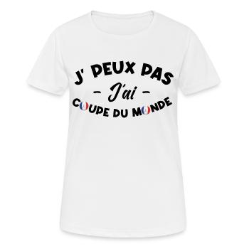 Je peux pas j'ai coupe du monde - T-shirt respirant Femme - blanc - Devant - AI Model Female 172 dark (172cm)
