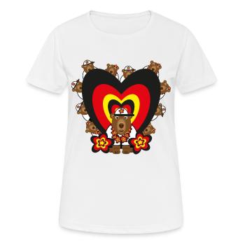 Deutschland Bären mit Herz und Blumen. - Frauen T-Shirt atmungsaktiv - Weiß - Vorne - AI Model Female 172 dark (172cm)