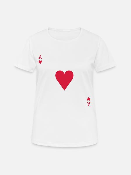 Herz Ass - Frauen T-Shirt atmungsaktiv - Weiß