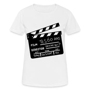 60 Jahre Kino klatschen - Frauen T-Shirt atmungsaktiv - Weiß - Vorne - AI Model Female 172 dark (172cm)