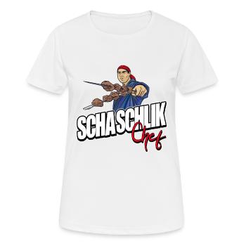 Schaschlik Fleisch Spieße Grillen BBQ Geschenkidee - Frauen T-Shirt atmungsaktiv - Weiß - Vorne - AI Model Female 172 dark (172cm)