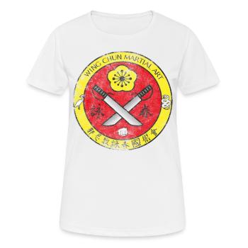 Wing Chun Tsun Art Martial Épée GYM Train Kung Fu - T-shirt respirant Femme - blanc - Devant - AI Model Female 172 dark (172cm)
