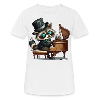 Schaukelnder Waschbär - Frauen T-Shirt atmungsaktiv - Weiß - Vorne - AI Model Female 172 dark (172cm)
