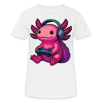 Axolotl Lustige Videospiele Gaming Axolotl - Frauen T-Shirt atmungsaktiv - Weiß - Vorne - AI Model Female 172 dark (172cm)