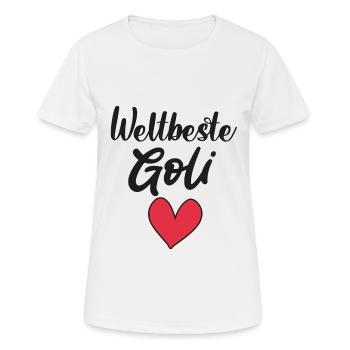 Weltbeste Goli fragen Patentante Österreich - Frauen T-Shirt atmungsaktiv - Weiß - Vorne - AI Model Female 172 dark (172cm)
