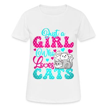 I Love Cats Cat Love Girl Who Loves Cats - Women's Breathable T-Shirt - white - Front - AI Model Female 172 dark (172cm)