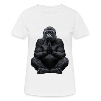 Gorilla - Frauen T-Shirt atmungsaktiv - Weiß - Vorne - AI Model Female 172 dark (172cm)