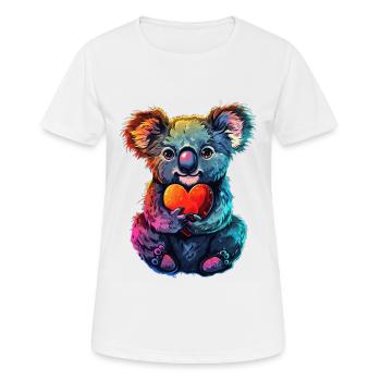 Koala - Frauen T-Shirt atmungsaktiv - Weiß - Vorne - AI Model Female 172 dark (172cm)