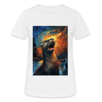 Otter - Frauen T-Shirt atmungsaktiv - Weiß - Vorne - AI Model Female 172 dark (172cm)