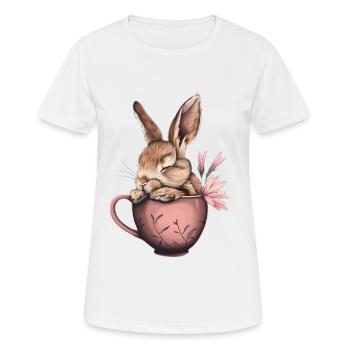 Kaninchen - Frauen T-Shirt atmungsaktiv - Weiß - Vorne - AI Model Female 172 dark (172cm)