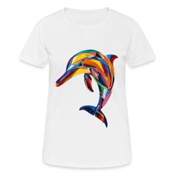 Delphin - Frauen T-Shirt atmungsaktiv - Weiß - Vorne - AI Model Female 172 dark (172cm)