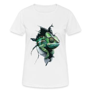 Chamäleon - Frauen T-Shirt atmungsaktiv - Weiß - Vorne - AI Model Female 172 dark (172cm)
