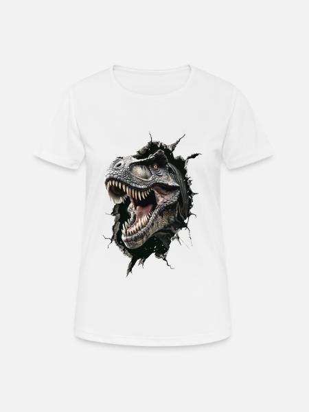 Dinosaurier - Frauen T-Shirt atmungsaktiv - Weiß