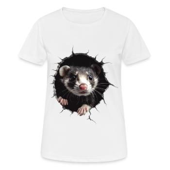 Furet - T-shirt respirant Femme - blanc - Devant - AI Model Female 172 dark (172cm)