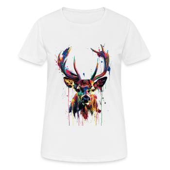 roe deer - Women's Breathable T-Shirt - white - Front - AI Model Female 172 dark (172cm)