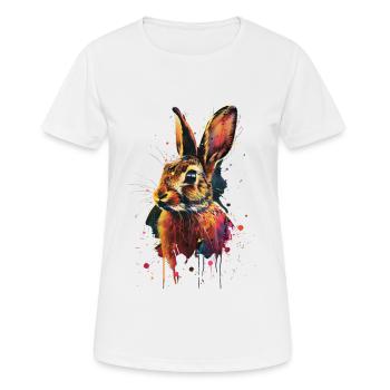 Kaninchen - Frauen T-Shirt atmungsaktiv - Weiß - Vorne - AI Model Female 172 dark (172cm)