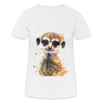 Erdmännchen - Frauen T-Shirt atmungsaktiv - Weiß - Vorne - AI Model Female 172 dark (172cm)