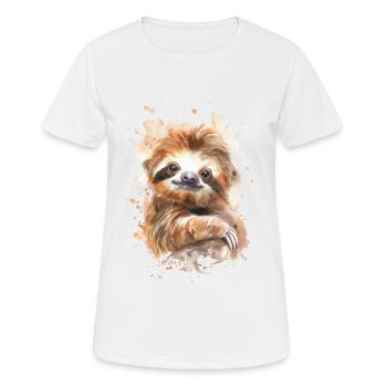 Faultier - Frauen T-Shirt atmungsaktiv - Weiß - Vorne - AI Model Female 172 dark (172cm)