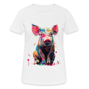 Pig - Women's Breathable T-Shirt - white - Front - AI Model Female 172 dark (172cm)