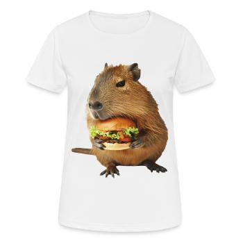 Wasserschwein - Frauen T-Shirt atmungsaktiv - Weiß - Vorne - AI Model Female 172 dark (172cm)