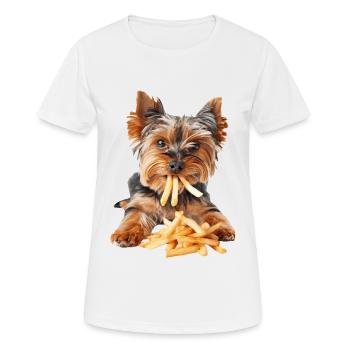 Yorkshire Terrier - Frauen T-Shirt atmungsaktiv - Weiß - Vorne - AI Model Female 172 dark (172cm)