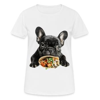Bouledogue français - T-shirt respirant Femme - blanc - Devant - AI Model Female 172 dark (172cm)