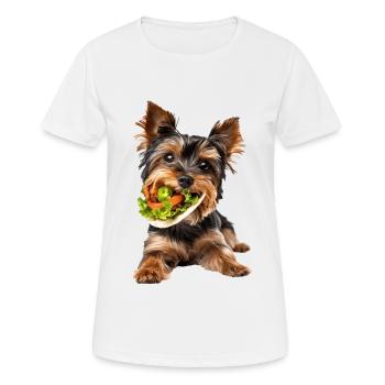 Yorkshire Terrier - Frauen T-Shirt atmungsaktiv - Weiß - Vorne - AI Model Female 172 dark (172cm)