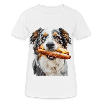 Berger australien - T-shirt respirant Femme - blanc - Devant - AI Model Female 172 dark (172cm)