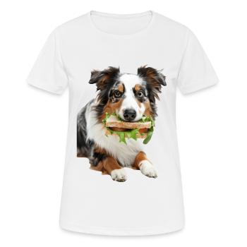 Berger australien - T-shirt respirant Femme - blanc - Devant - AI Model Female 172 dark (172cm)