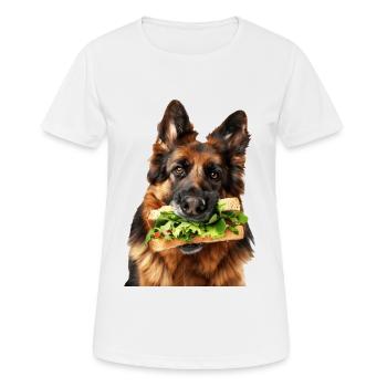 Berger allemand - T-shirt respirant Femme - blanc - Devant - AI Model Female 172 dark (172cm)