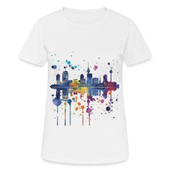 Lelystad - Frauen T-Shirt atmungsaktiv - Weiß - Vorne - AI Model Female 172 dark (172cm)