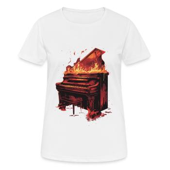 Piano - T-shirt respirant Femme - blanc - Devant - AI Model Female 172 dark (172cm)