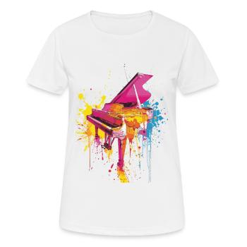 Klavier - Frauen T-Shirt atmungsaktiv - Weiß - Vorne - AI Model Female 172 dark (172cm)