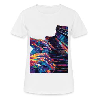 Piano - T-shirt respirant Femme - blanc - Devant - AI Model Female 172 dark (172cm)