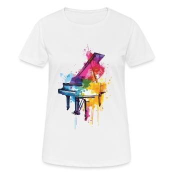 Piano - T-shirt respirant Femme - blanc - Devant - AI Model Female 172 dark (172cm)