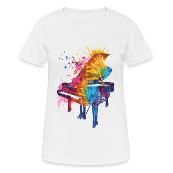 Klavier - Frauen T-Shirt atmungsaktiv - Weiß - Vorne - AI Model Female 172 dark (172cm)
