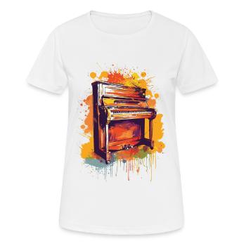 Klavier - Frauen T-Shirt atmungsaktiv - Weiß - Vorne - AI Model Female 172 dark (172cm)