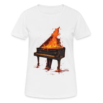 Klavier - Frauen T-Shirt atmungsaktiv - Weiß - Vorne - AI Model Female 172 dark (172cm)