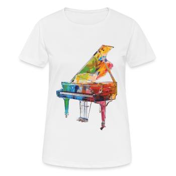 Klavier - Frauen T-Shirt atmungsaktiv - Weiß - Vorne - AI Model Female 172 dark (172cm)