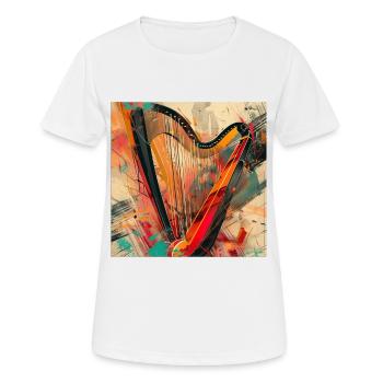 Harfe - Frauen T-Shirt atmungsaktiv - Weiß - Vorne - AI Model Female 172 dark (172cm)