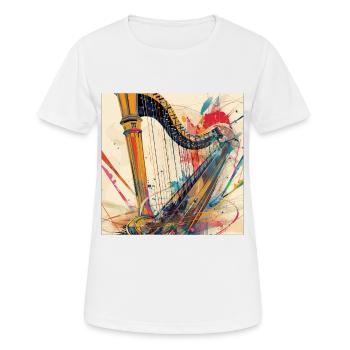Harfe - Frauen T-Shirt atmungsaktiv - Weiß - Vorne - AI Model Female 172 dark (172cm)