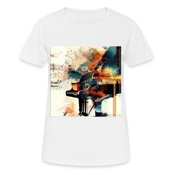 Klavier - Frauen T-Shirt atmungsaktiv - Weiß - Vorne - AI Model Female 172 dark (172cm)