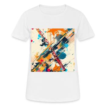 Querflöte - Frauen T-Shirt atmungsaktiv - Weiß - Vorne - AI Model Female 172 dark (172cm)