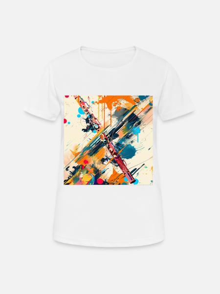 Querflöte - Frauen T-Shirt atmungsaktiv - Weiß