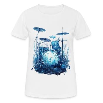 Fisch Trommeln - Frauen T-Shirt atmungsaktiv - Weiß - Vorne - AI Model Female 172 dark (172cm)