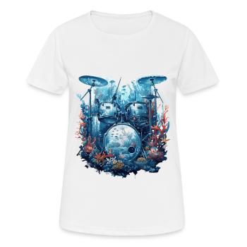 Fisch Trommeln - Frauen T-Shirt atmungsaktiv - Weiß - Vorne - AI Model Female 172 dark (172cm)