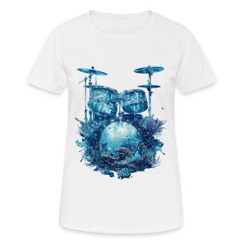 Fisch Trommeln - Frauen T-Shirt atmungsaktiv - Weiß - Vorne - AI Model Female 172 dark (172cm)